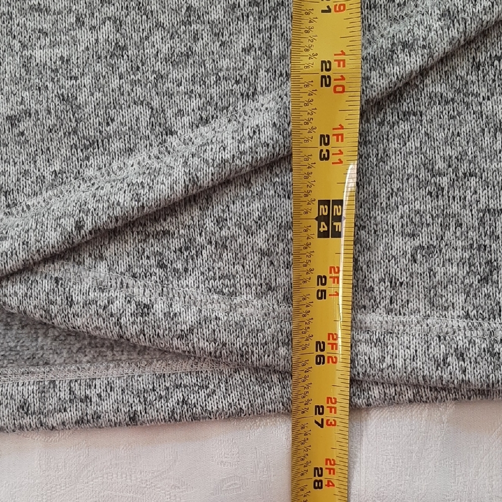 Idealogy White, Dark And Light Grays Cowl Neck Shirt Fleece Lined Women's Sz L - Picture 13 of 14